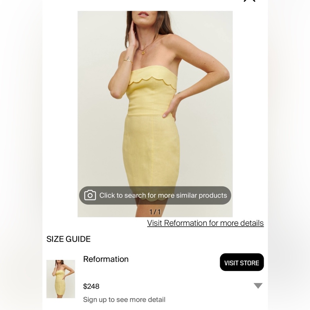 Reformation Isles Linen Strapless Mini Dress